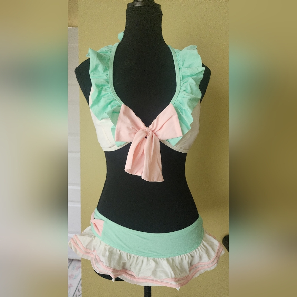 Hot Topic 2 Piece Pastel Sailor Swim Set